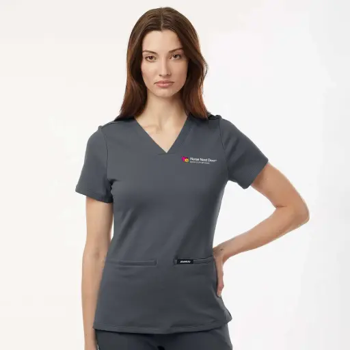 [APP-NND-JAA-W30003] Women's Cesi Ultrasoft Scrub V-Neck Top - W30003 - Gray